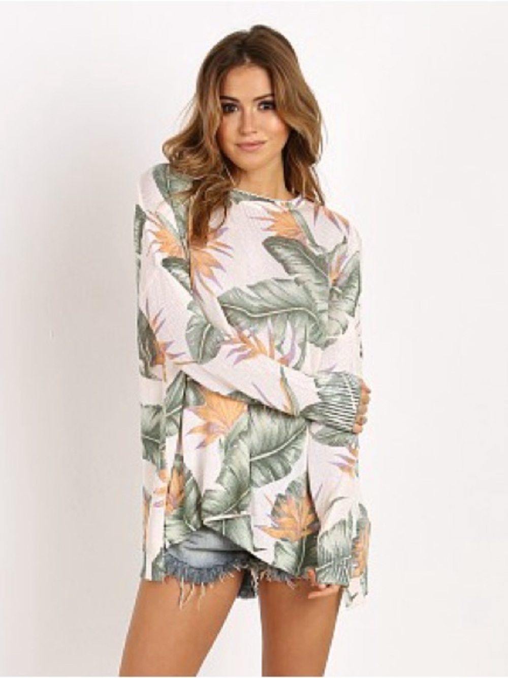 SHOW ME YOUR MUMU Mumu Mellow Bonfire Sweater Day in Paradise Print